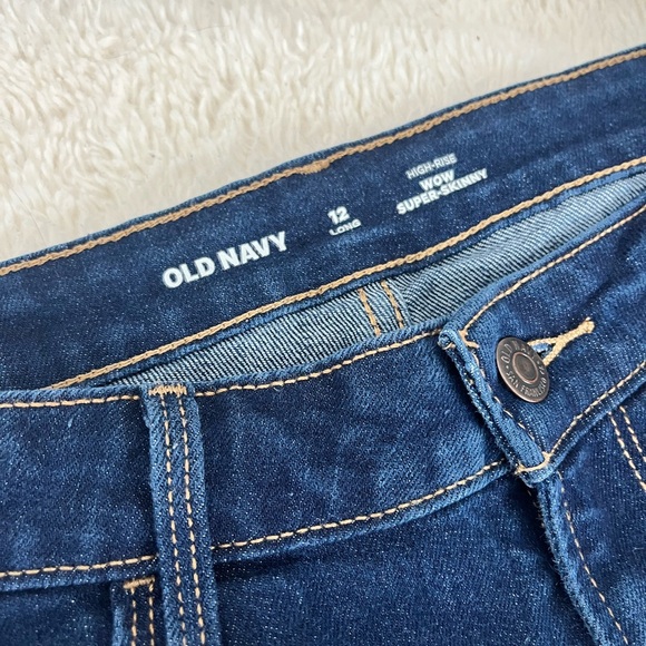 *2 PAIR!* Old Navy Dark Blue Women's WOW Super-Skinny Jeans Size 12 LONG - Picture 5 of 8